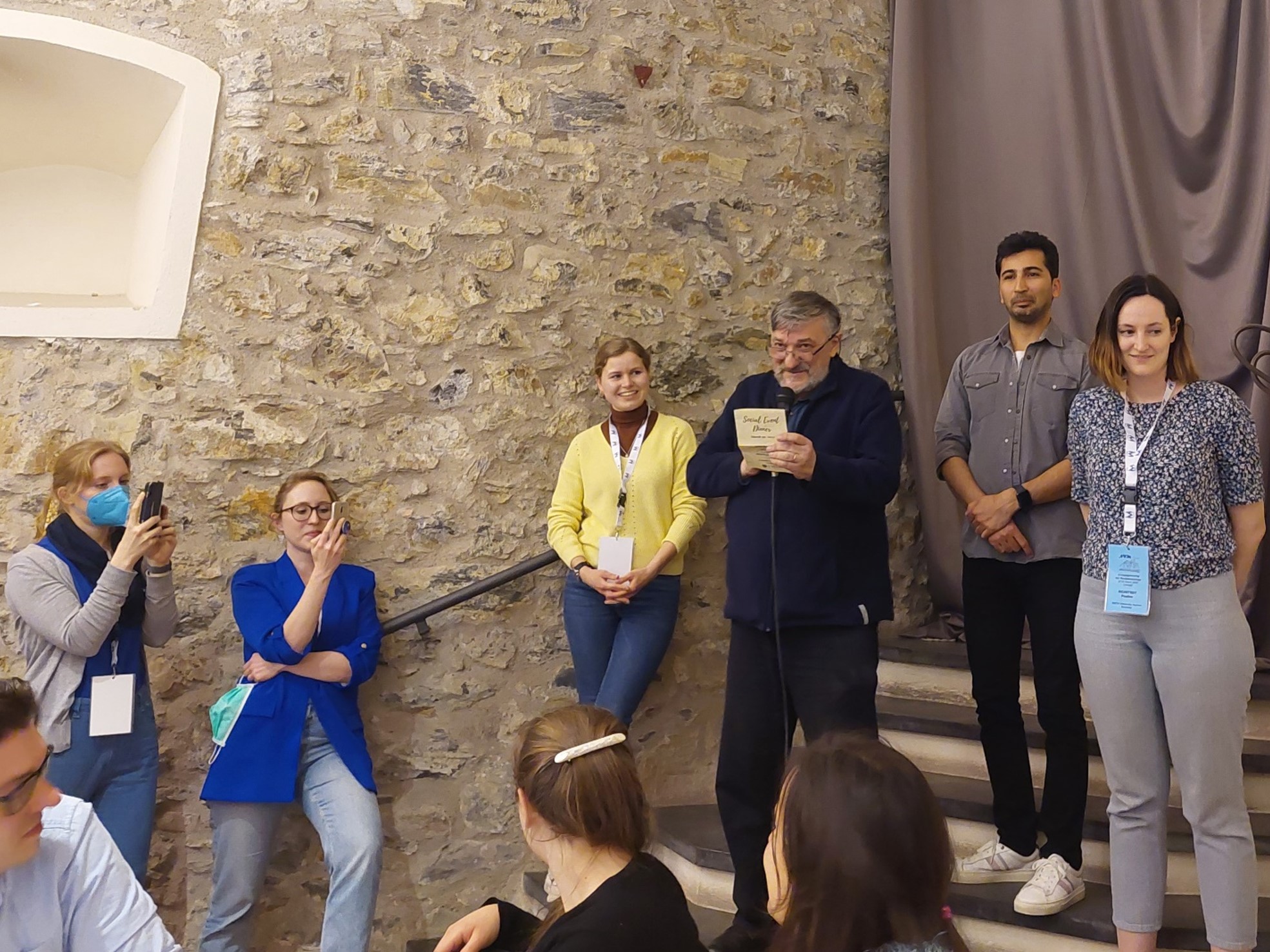 Announcement of the winner by jury member Boris Martinac in Castello d’Albertis (Genova). The Zoom-experienced  finalist participated virtually.